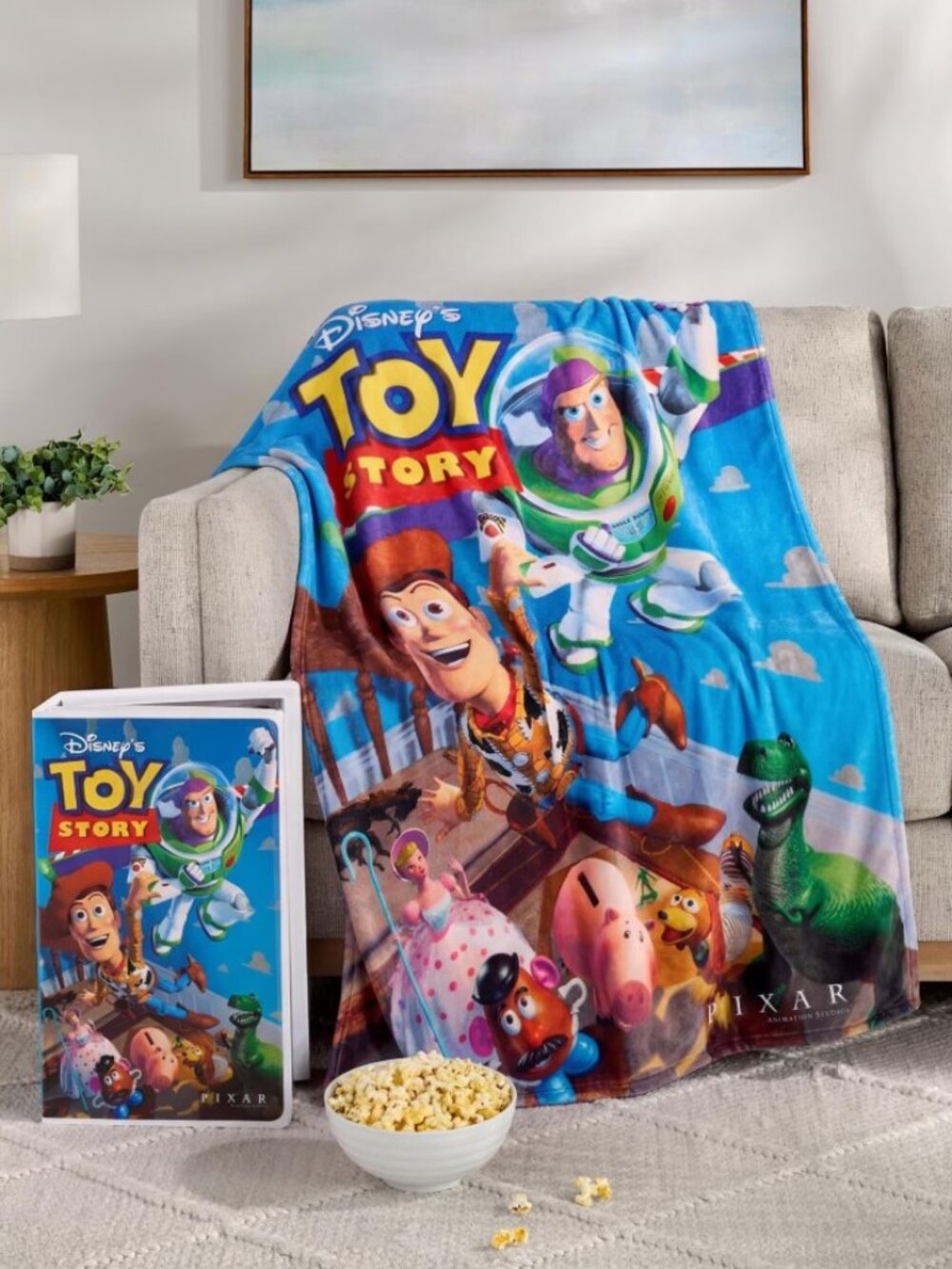 Disney Classic VHS Boxed Silk Touch Throw Blanket 50" × 70" Toy Story NEW